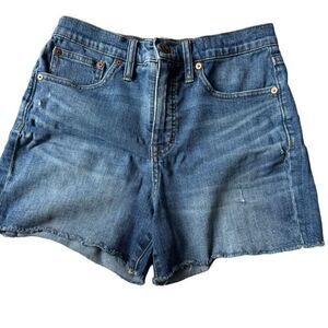 Madewell High Rise Denim Cut Off Shorts Blue 3” Inseam Size 28 Stretchy Denim